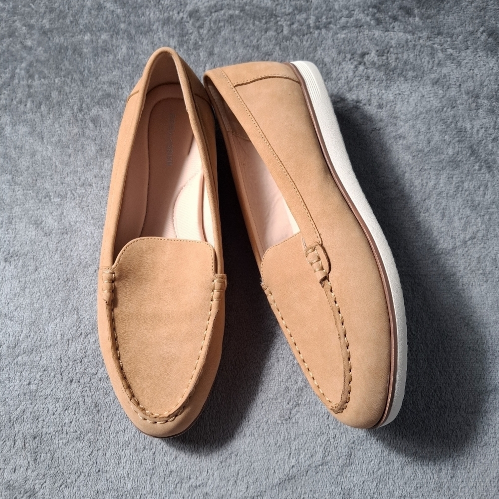 Easy Spirit Womens Shutter Loafer Flat Leather Brown Camel Lighweight Comfy 10W
